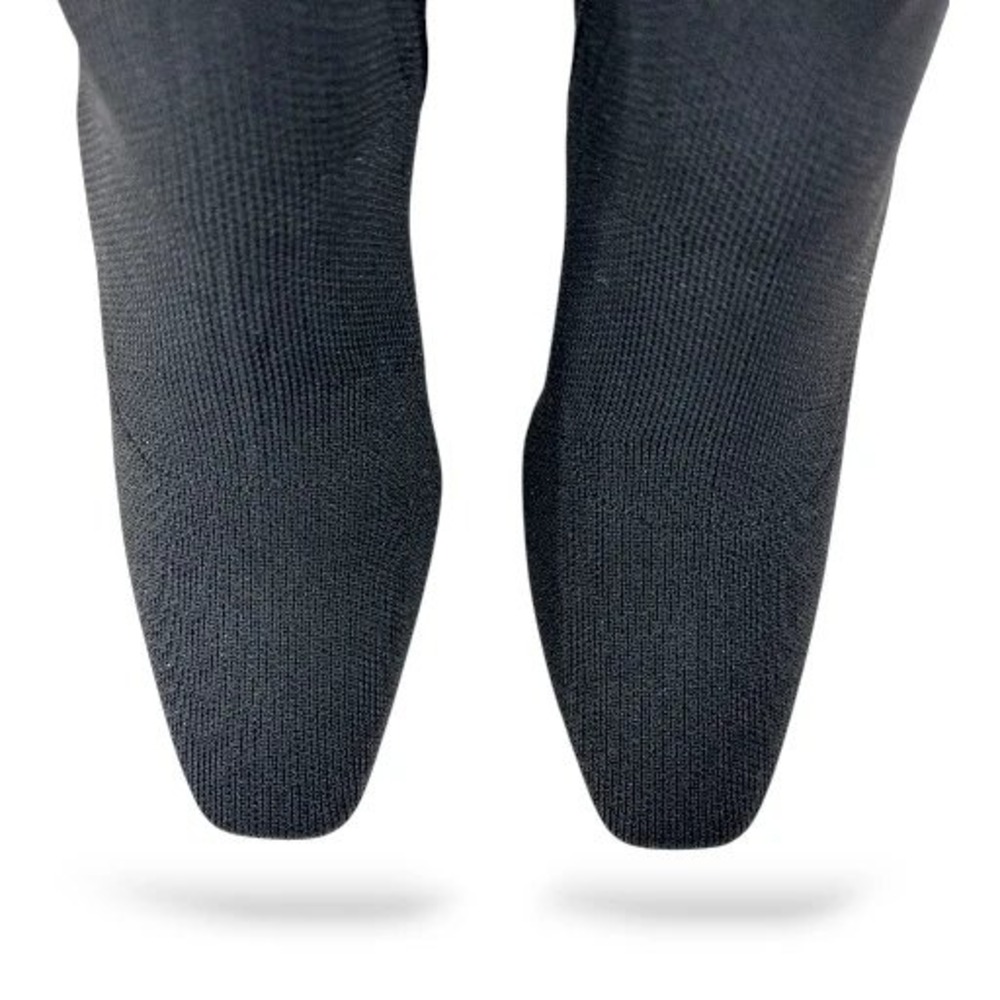 Anne Klein Black Knit Pillar Wm 9.5 Snip‎ Toe 3" Heel Knee High Dress Boots NIB - Picture 3 of 10